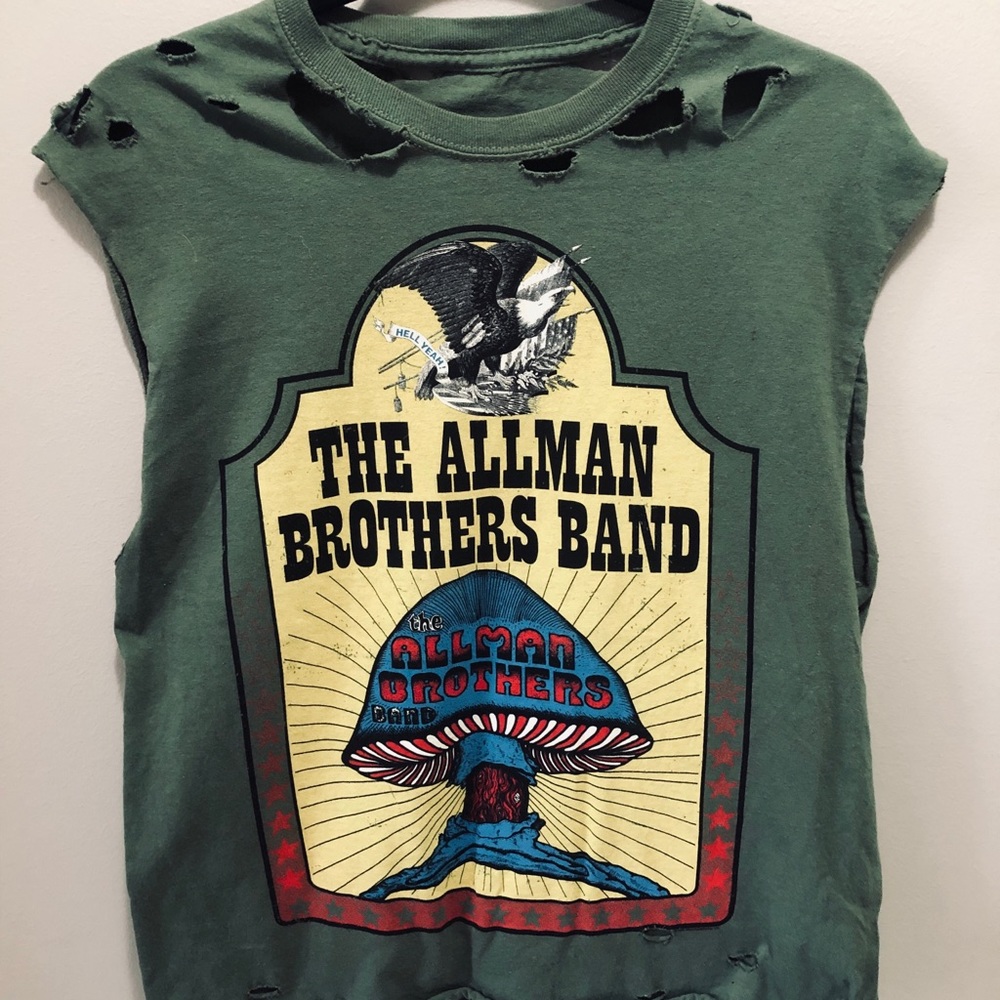 Distressed Allman Brothers cutoff T-shirt